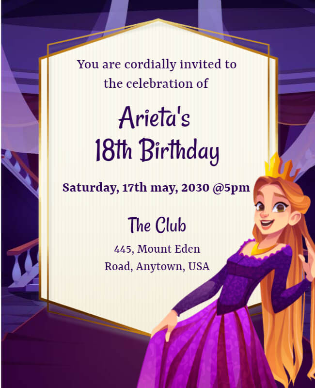 Princess Birthday Party Flyer