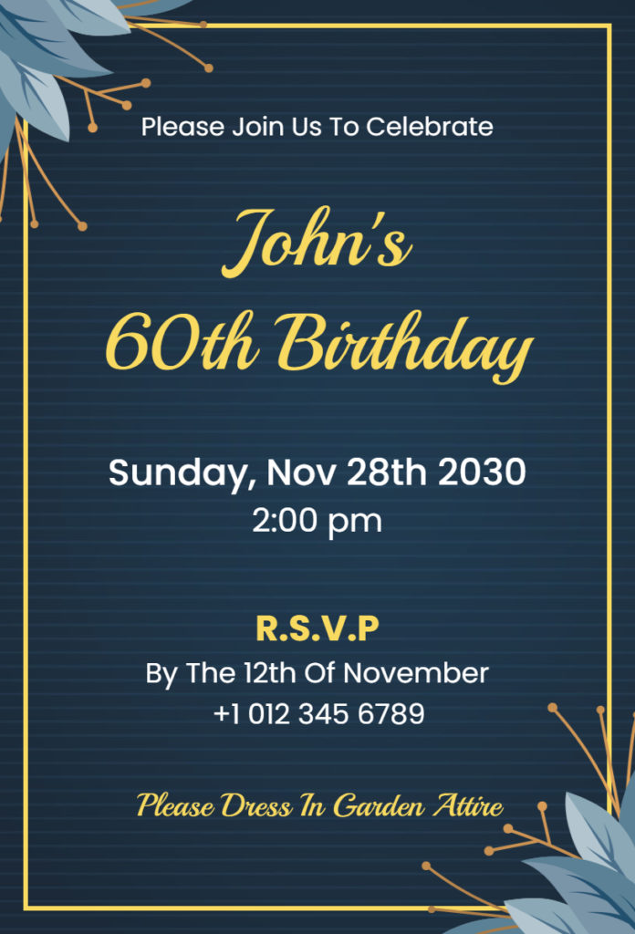 60th Birthday Flyer