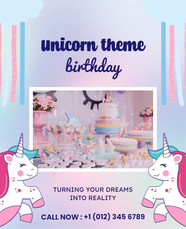 Unicorn Birthday Flyer