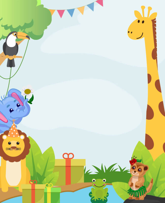 Safari-Themed Birthday Flyer Background