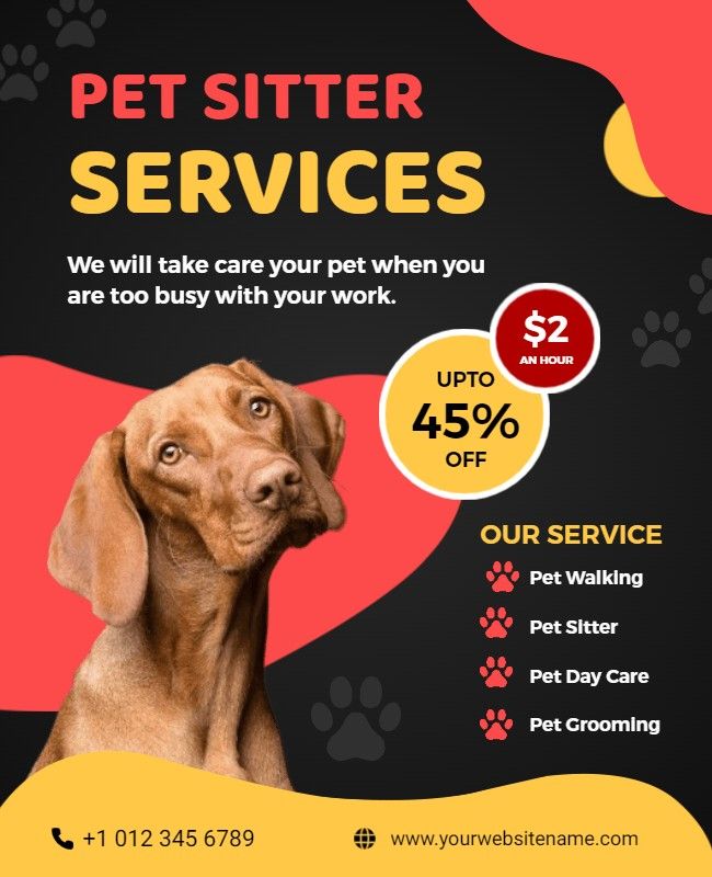 pet sitter services flyer