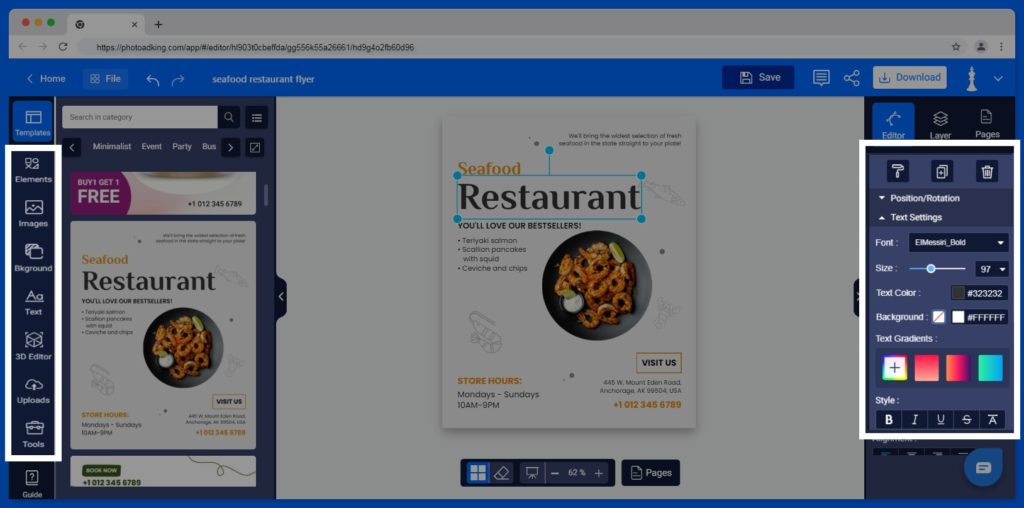 Customize the food flyerTemplate 