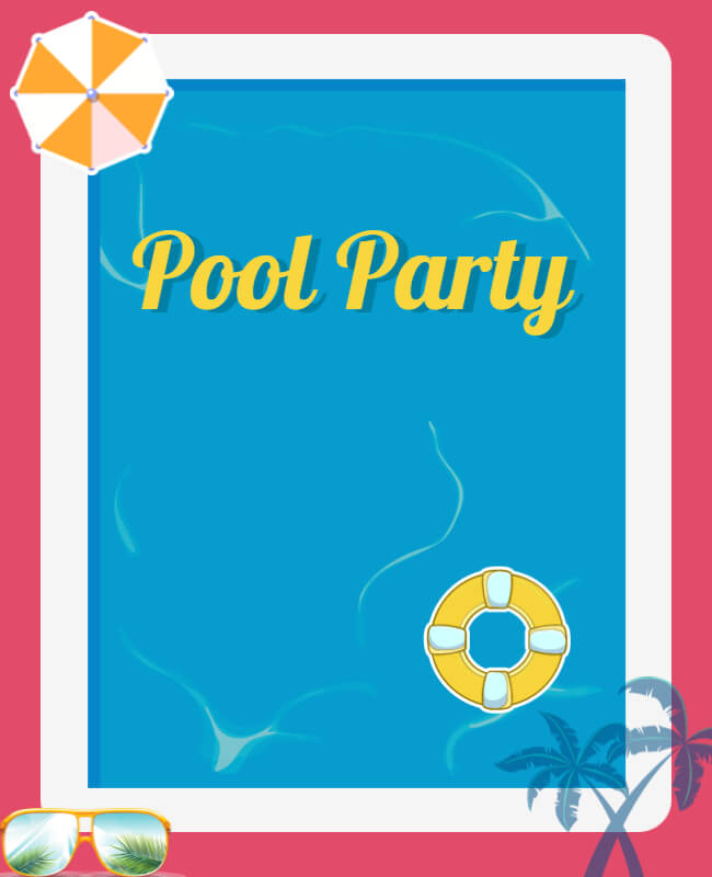 Beachside Bliss Pool party Flyer Background