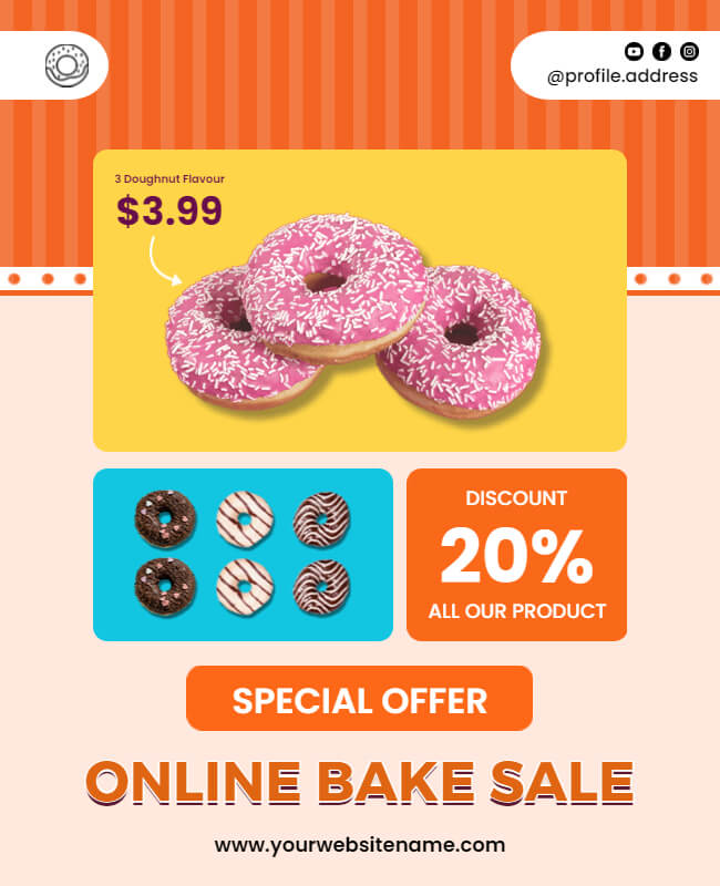 Sweet and Savory Online Bake Fare Flyer