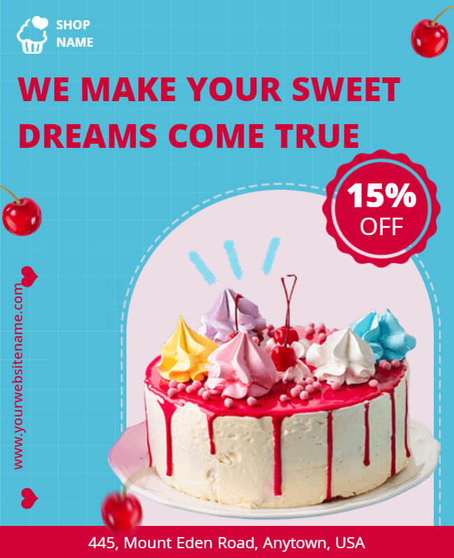 Scrumptious Sweets Showcase Bake sale Flyer Idea