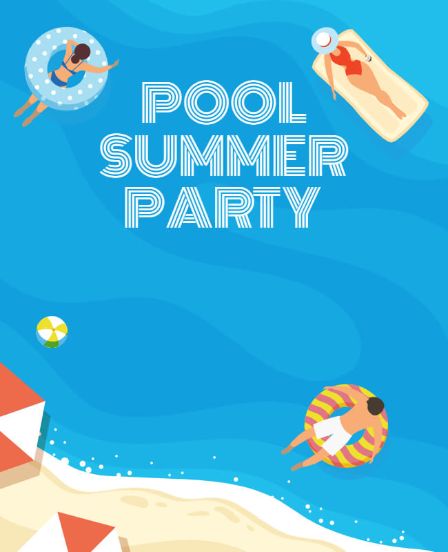 Sunny Splash Pool party Flyer Background