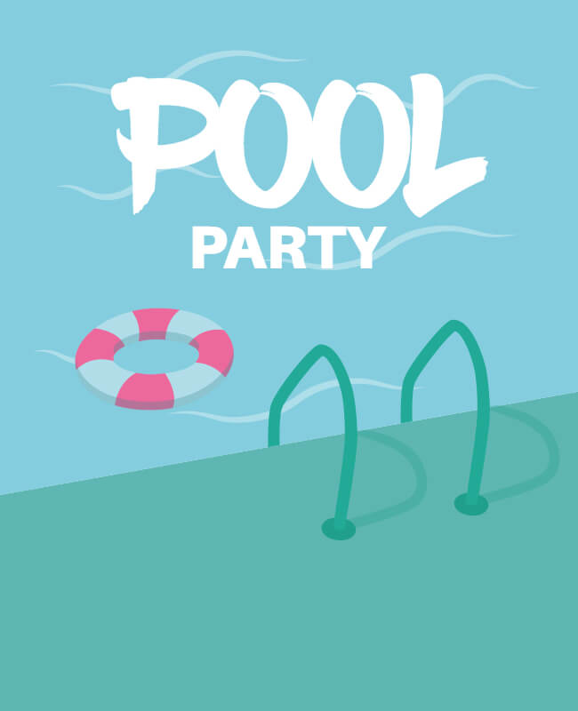 Aquatic Paradise Pool Party Flyer Background
