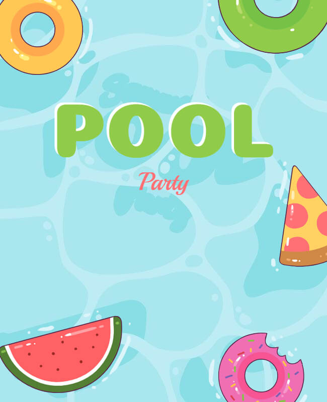 Splash and Play Pool Party Flyer Background