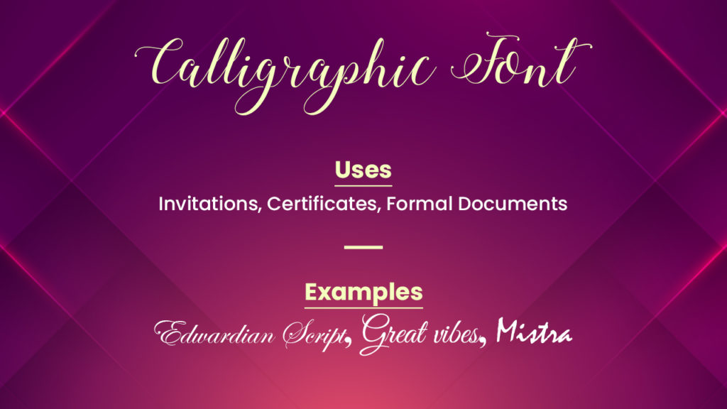 Calligraphic Fonts