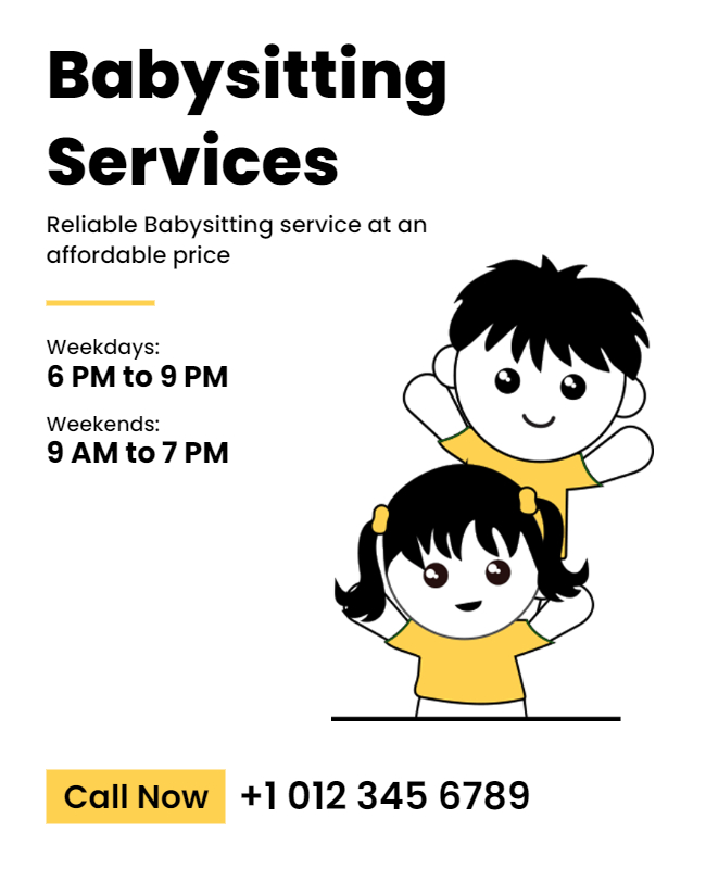 Babysitting Service flyer ideas
