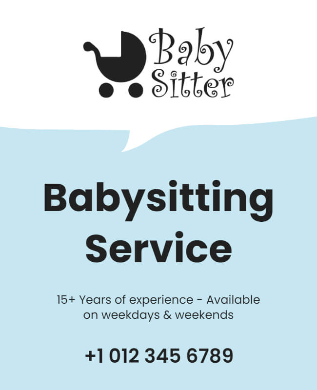 Timeless Tots Babysitter Flyer Design