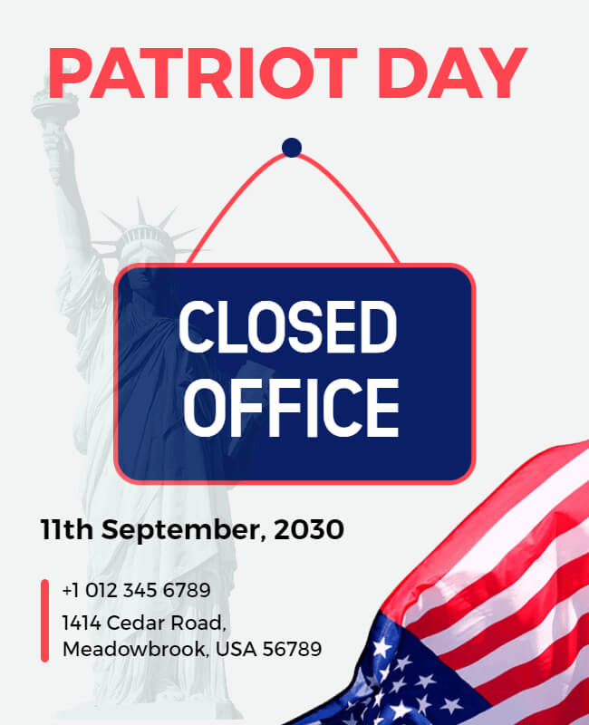 Closed Office Patriot Day Poster