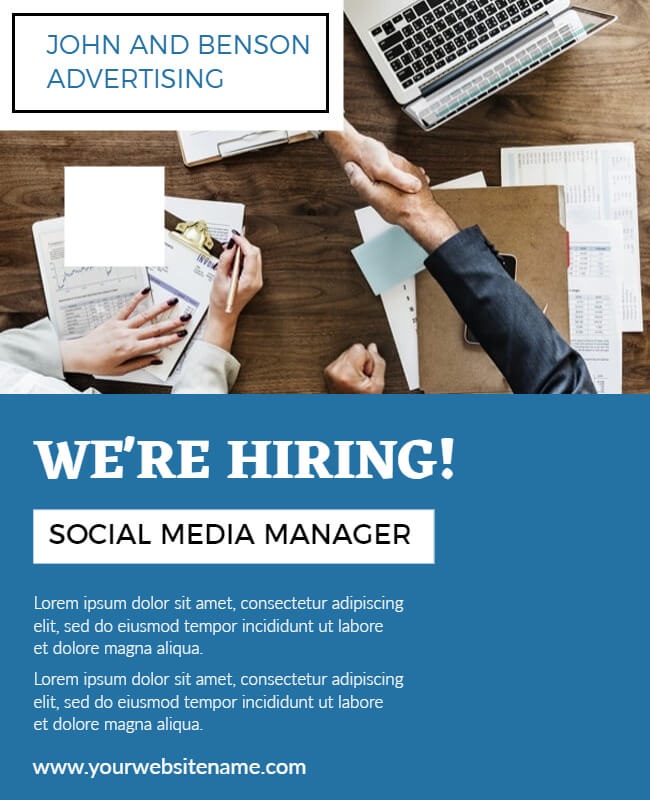 Social Media Manager Recruitment Poster