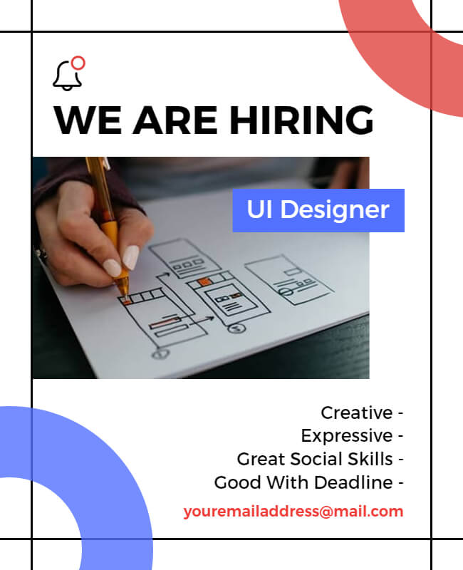 UI/UX Designer Recruitment Poster
