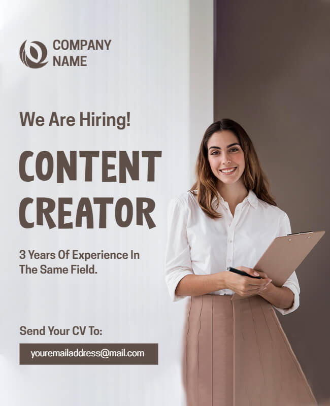 Content Writer Recruitment Poster