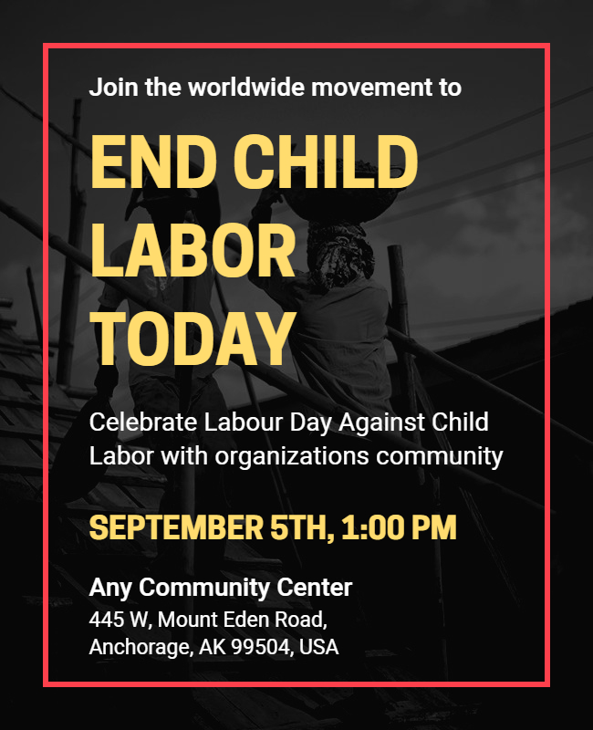 End Child Labor Day Flyer