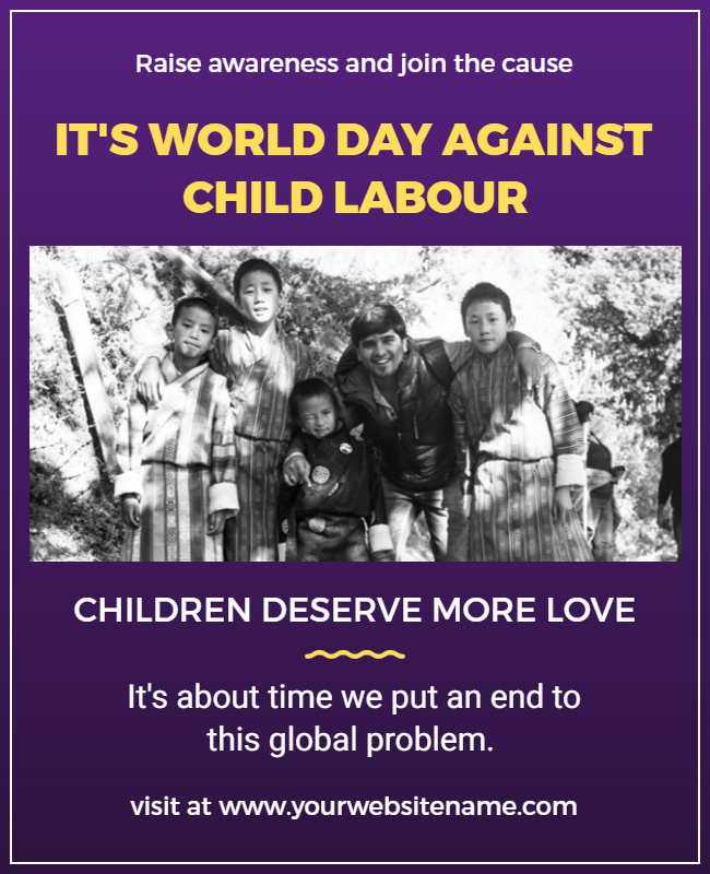 End Child Labor Day Flyer Template