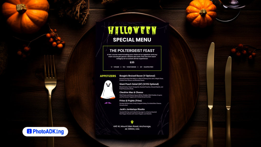 Restaurant Menu Design for halloween