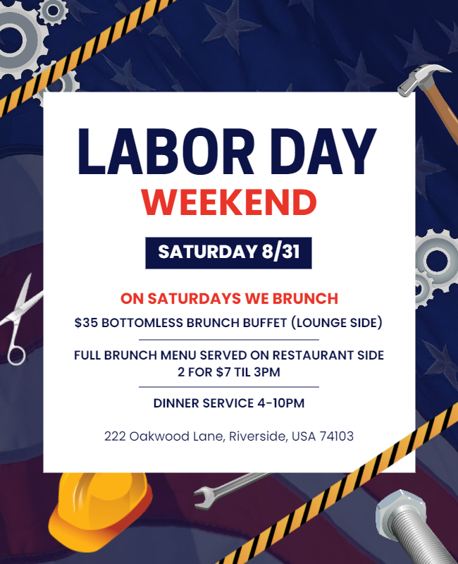 Happy Labor Day weekend flyer