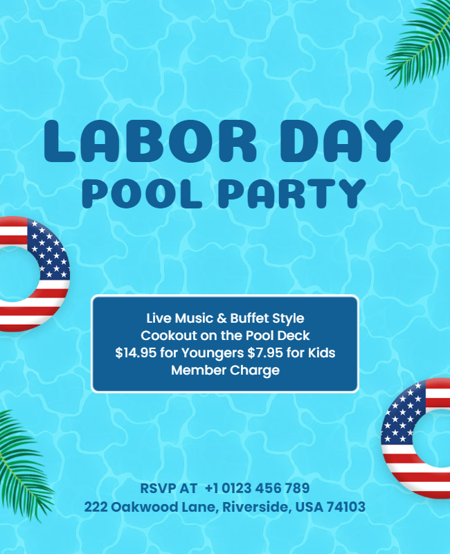 Labor Day Pool Party Flyer