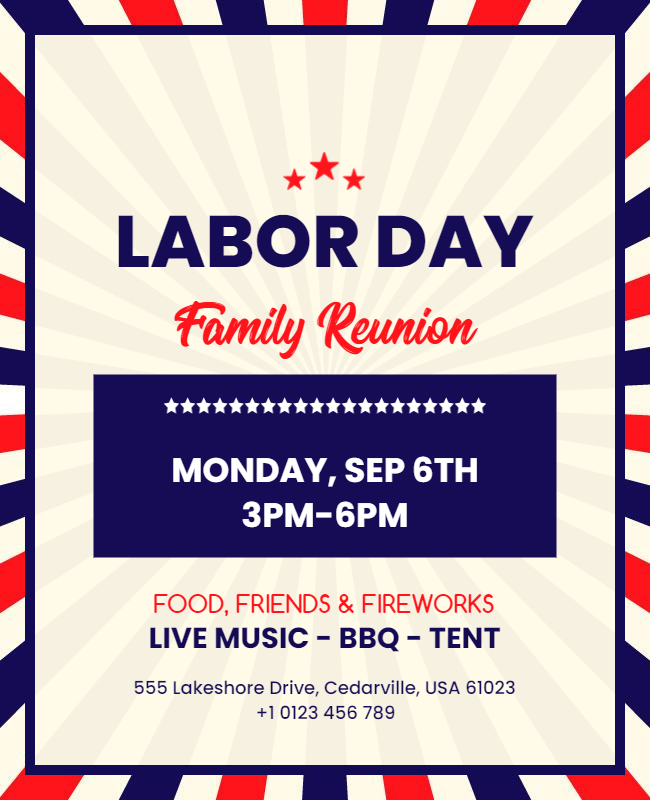 family reunion labor day flyer