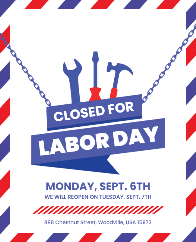 closed for labor day flyer