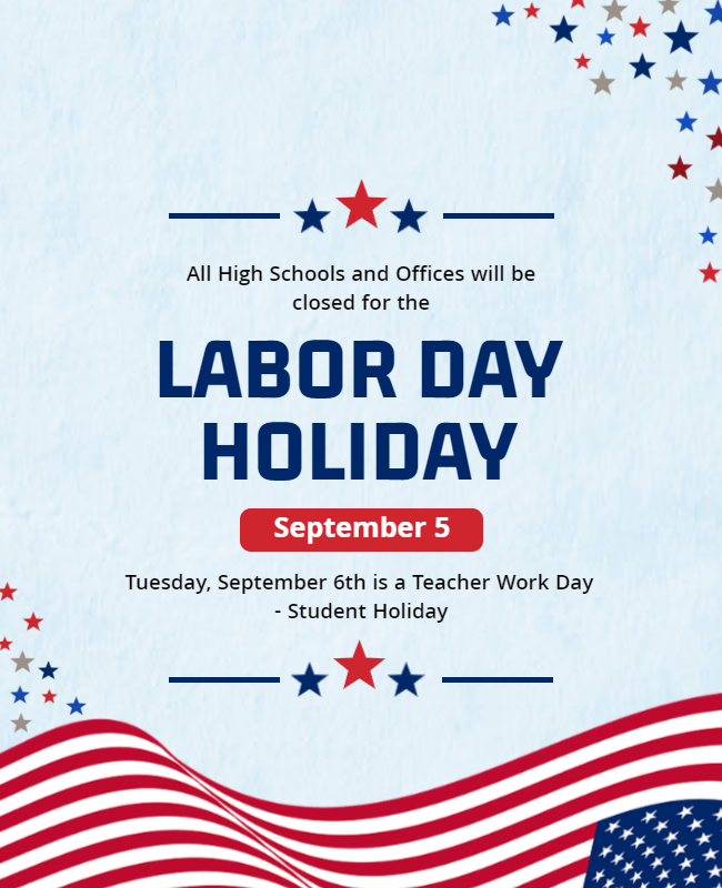 labor day holiday flyer