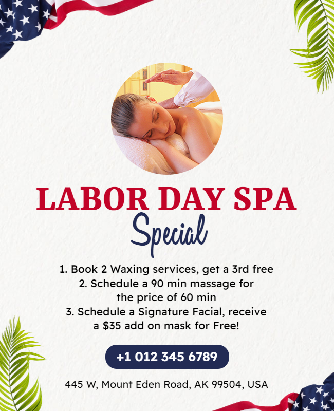 labor day spa flyer