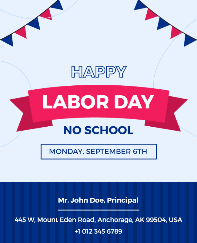 no school labor day flyer