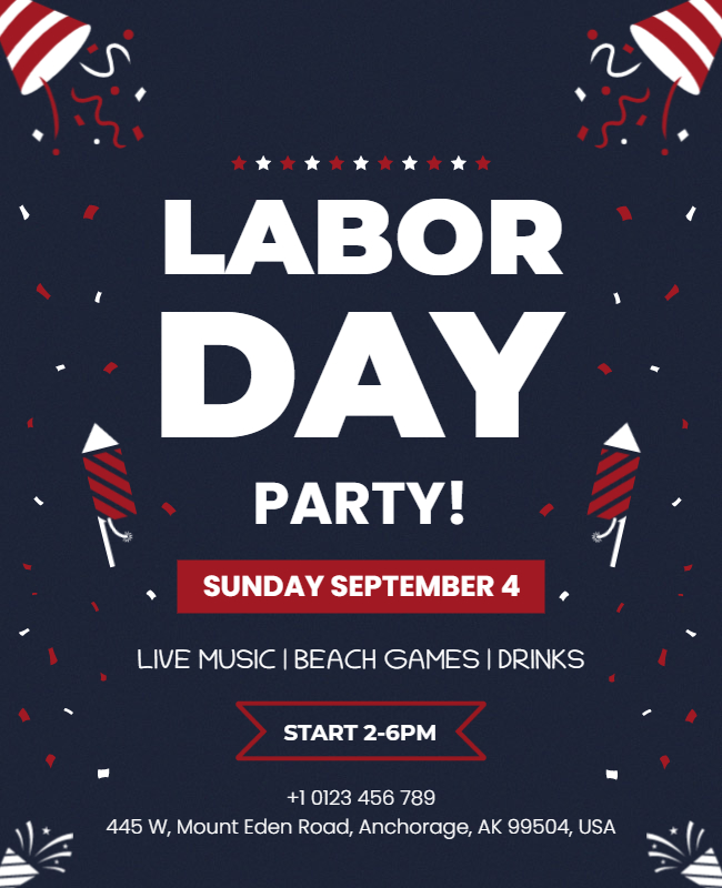 Labor Day Party Flyer Template v4