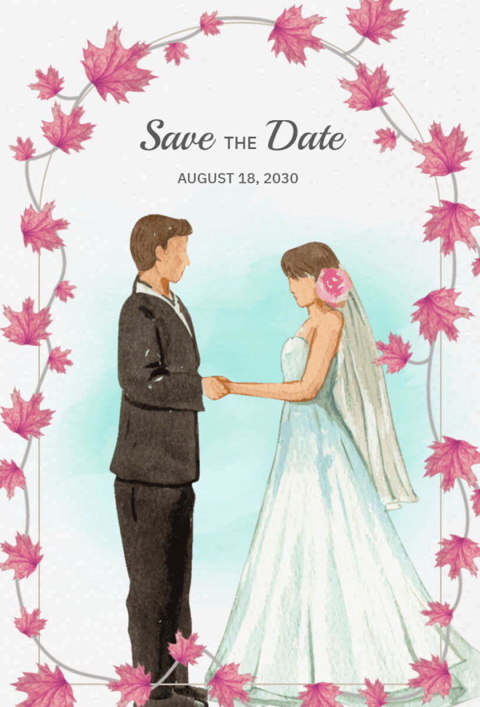 Floral Frame Save The Date Invitation