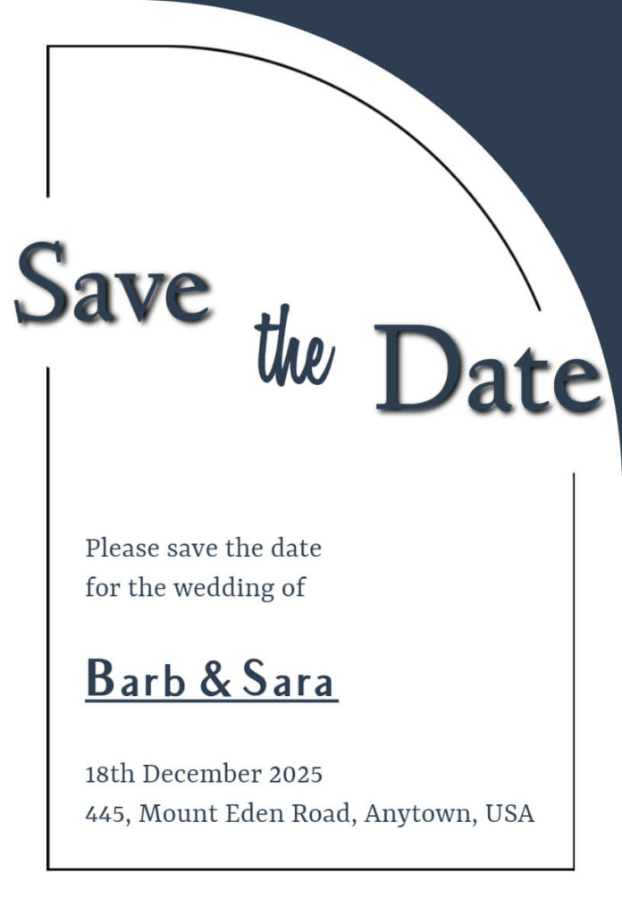 Simple Save The Date Invitation