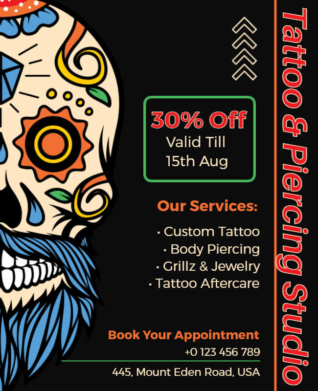 Tattoo Offer & Discount Poster