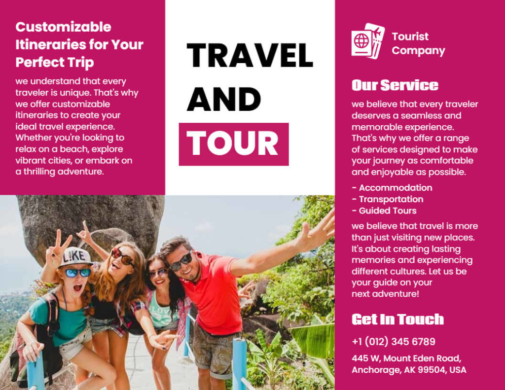 Tour brochure template