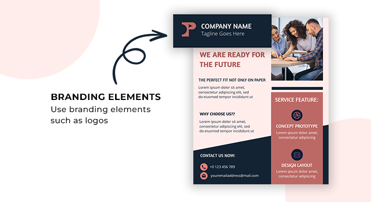 branding elements in flyer