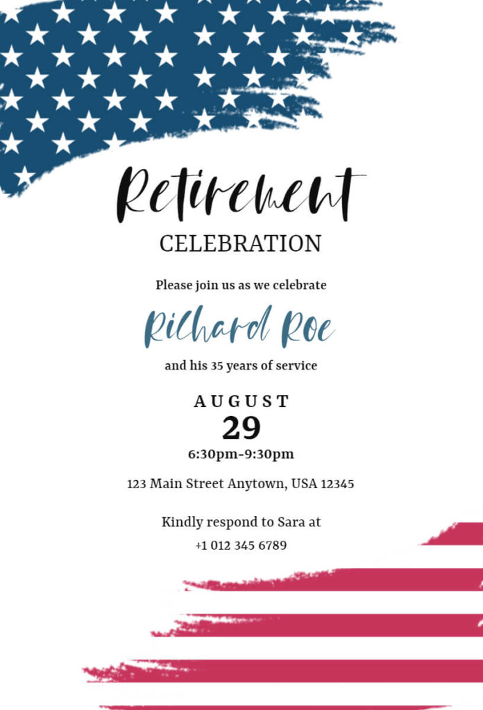 American Retirement Party Invitation