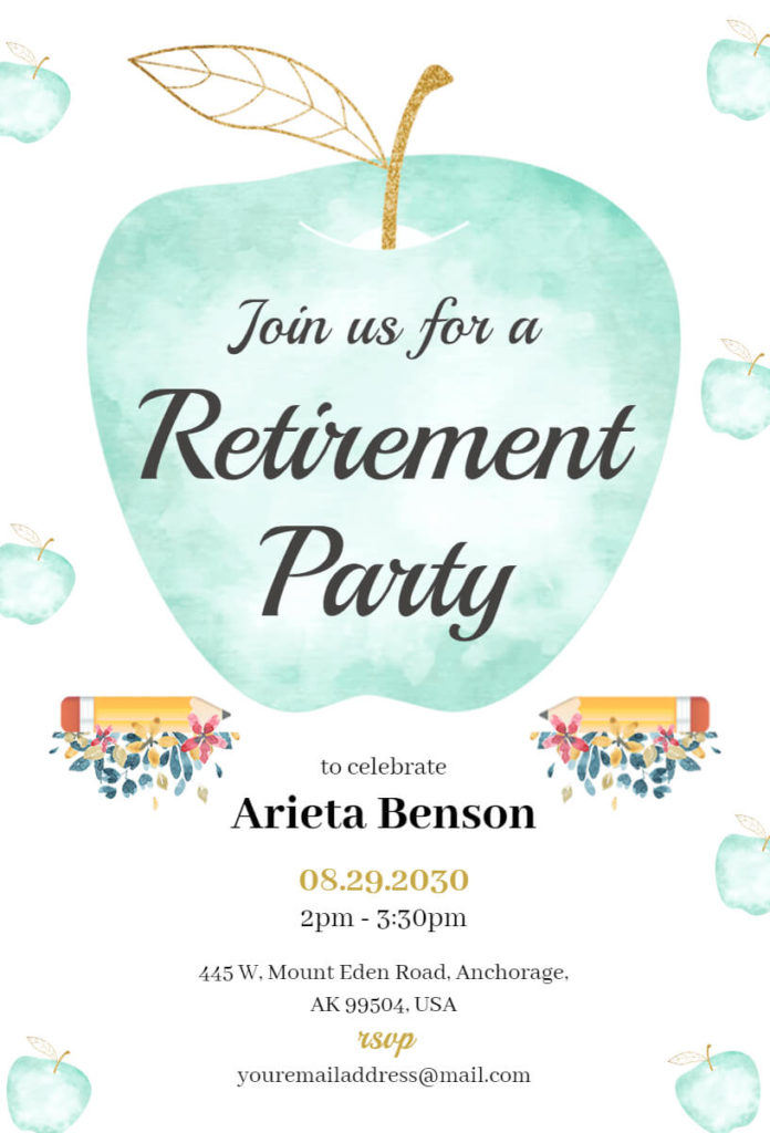 Apple Retirement Party Invitation