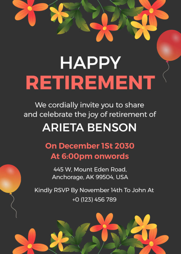 Typography Hierarchy Retirement Party Announcement