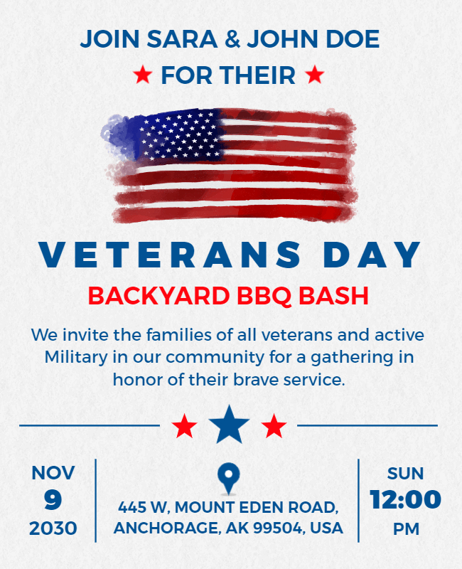 BBQ Veterans Day Flyer
