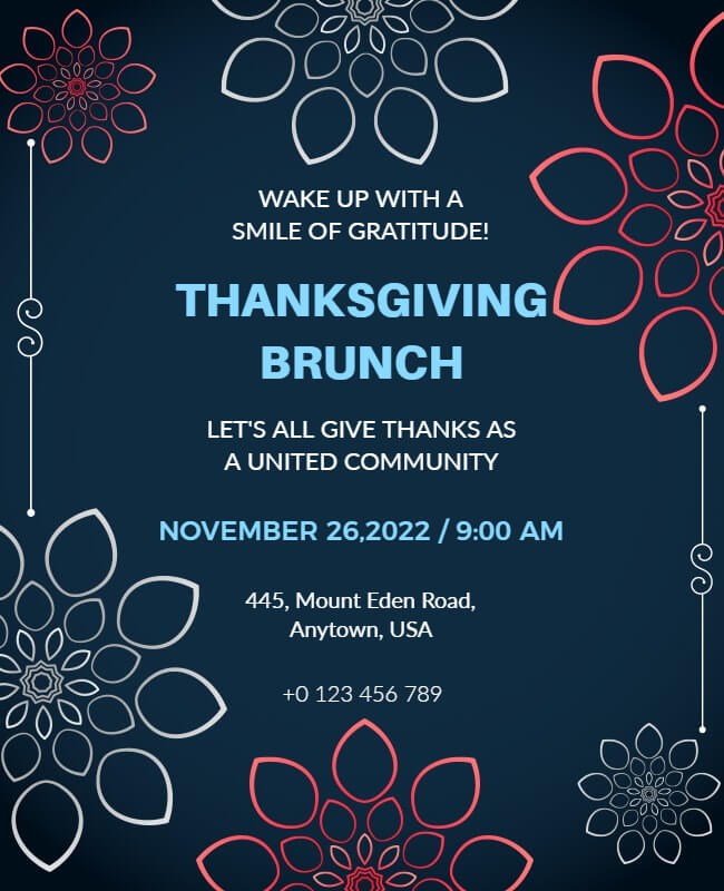 Brunch Thanksgiving Poster