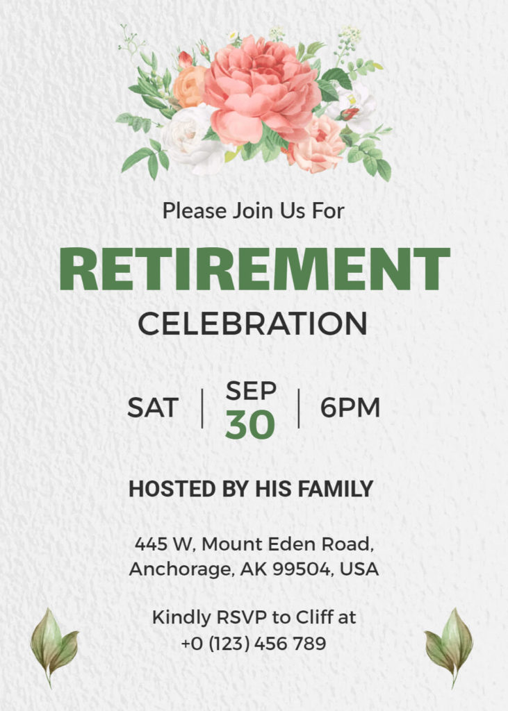 Classic Retirement Celebration Invitation