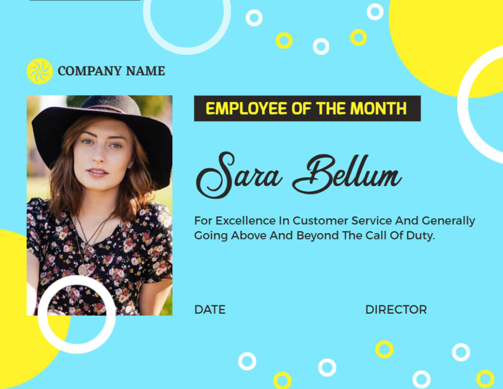 Employee Of The Month Certificate Layout