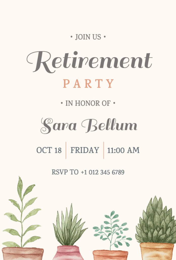 Go With Nature Retirement Party Invitation