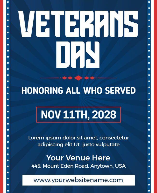 Honoring Heroes Veterans Day Poster