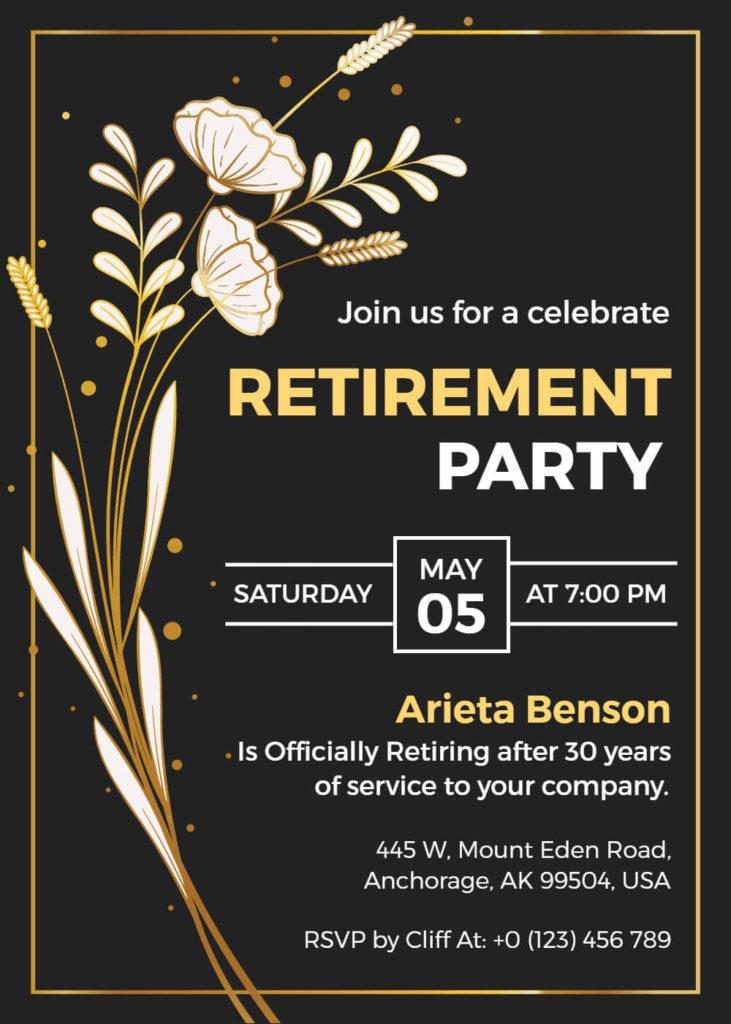 Modern Retirement Party Invitation