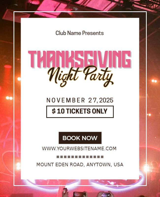 Night Party Thanksgiving Poster