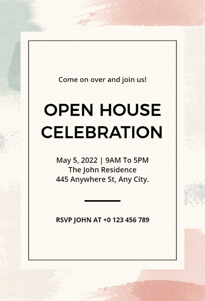 Pastel Open House Invite
