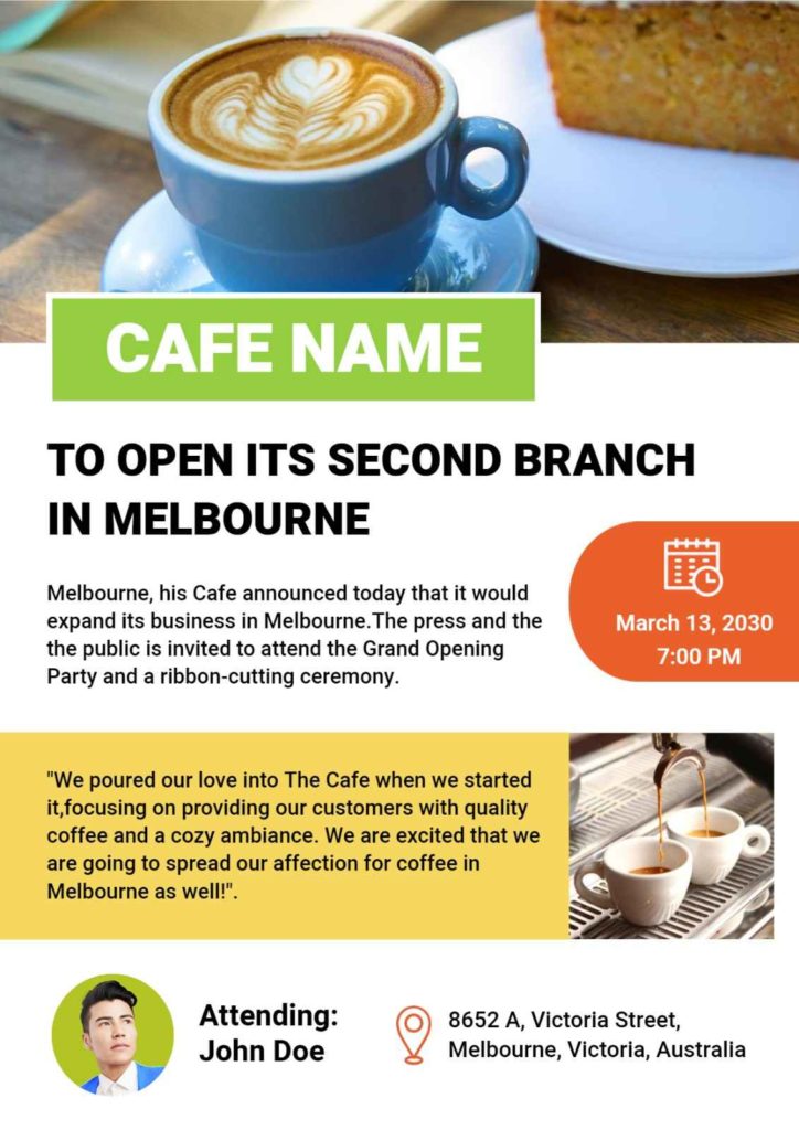 Cafe Opening Flyer