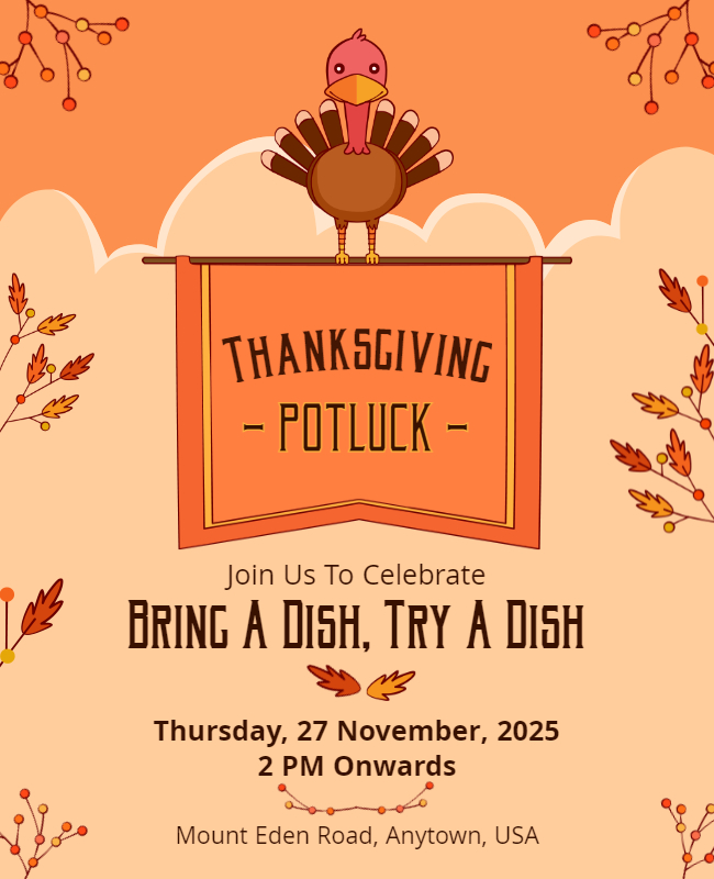 Potluck Thanksgiving Poster