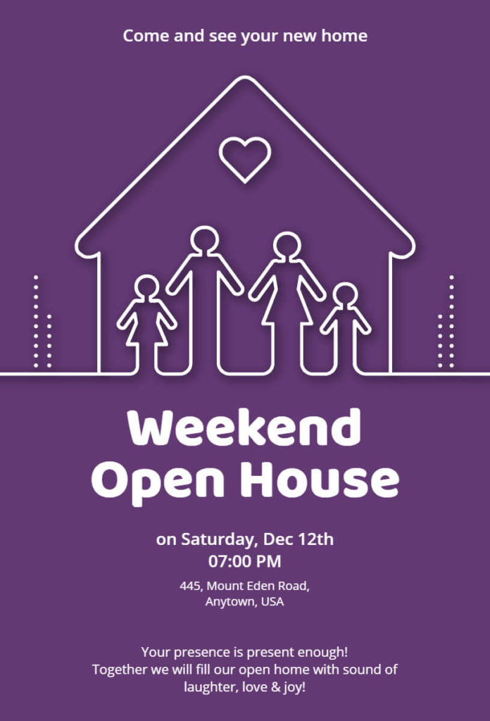 Family Love Open House Invitation Template